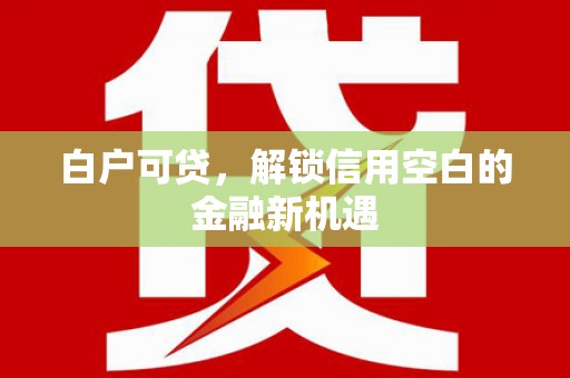 巴林左旗白户可贷，解锁信用空白的金融新机遇
