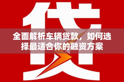 巴林左旗全面解析车辆贷款，如何选择最适合你的融资方案
